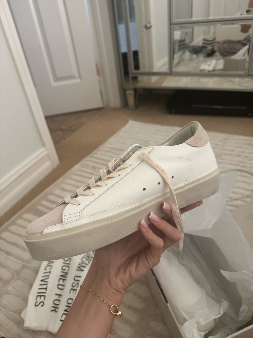 Golden Goose White/Beige Hi Star Classic Women's Sneakers - Picture 3 of 10